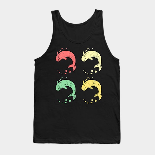 4 Vintage Retro Whales Tank Top by KawaiiForYou